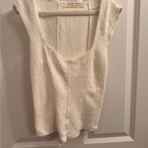 We The Free Women's White Ribbed Tank Top